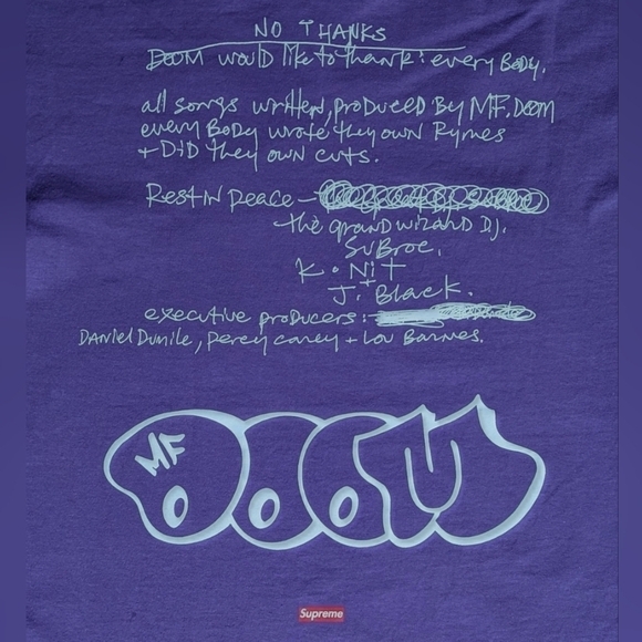 Supreme MF DOOM T-Shirt - FW23 - Dusty Purple - Large - Picture 3 of 4